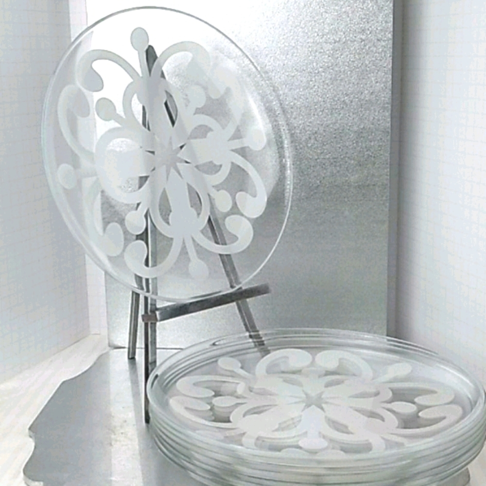 COPY - Star Medallion Frosted Dinner Plates, Set …